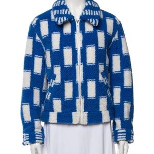 MOTHER Blue and White Teddy Jacket